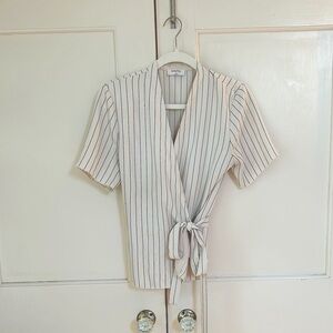 Babaton by Aritzia Black and White Stripe Blouse